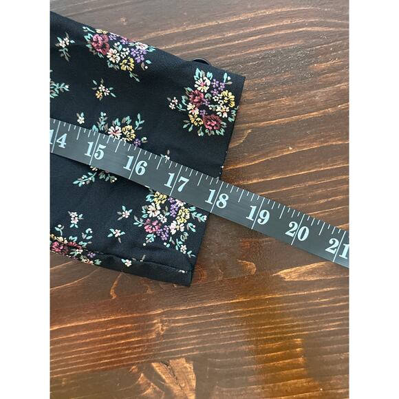 VTG SL Petites 80s Prairie Dress 8 Black Cream Floral Lace Coquette Cottagecore - Picture 14 of 16